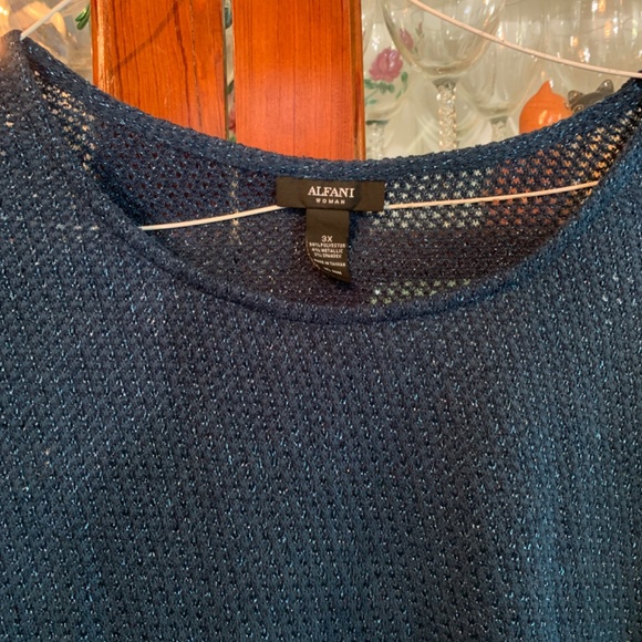 Alfani metallic top/sweater in urban teal. NWT . Retail 65.50 - Picture 4 of 7